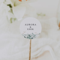 Green and Gold Mountain Wedding Envelope Seals