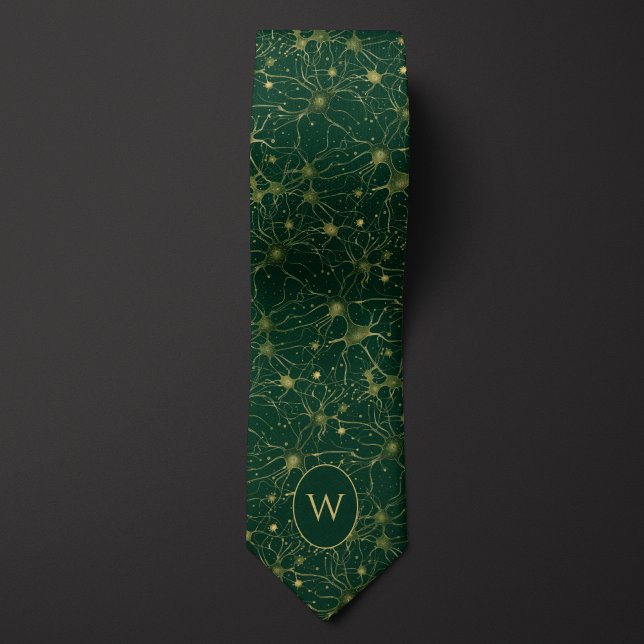 Green and Gold Neural Network Pattern Tie (Creator Uploaded)