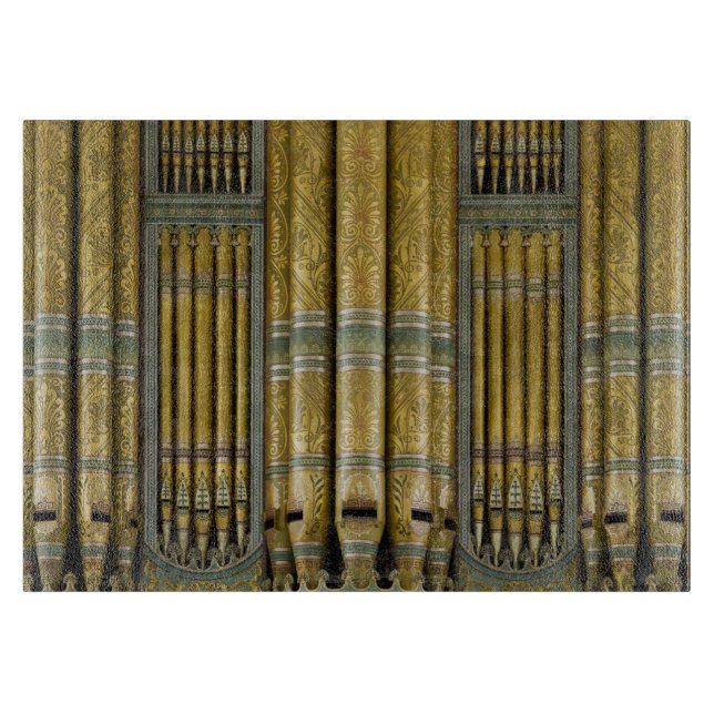 Green and gold organ pipes cutting board (Front)