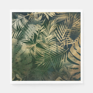 Green and Gold Palm Leaves Napkin