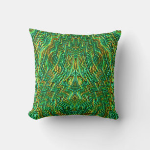 Green and Gold Pattern ~ Throw Pillow