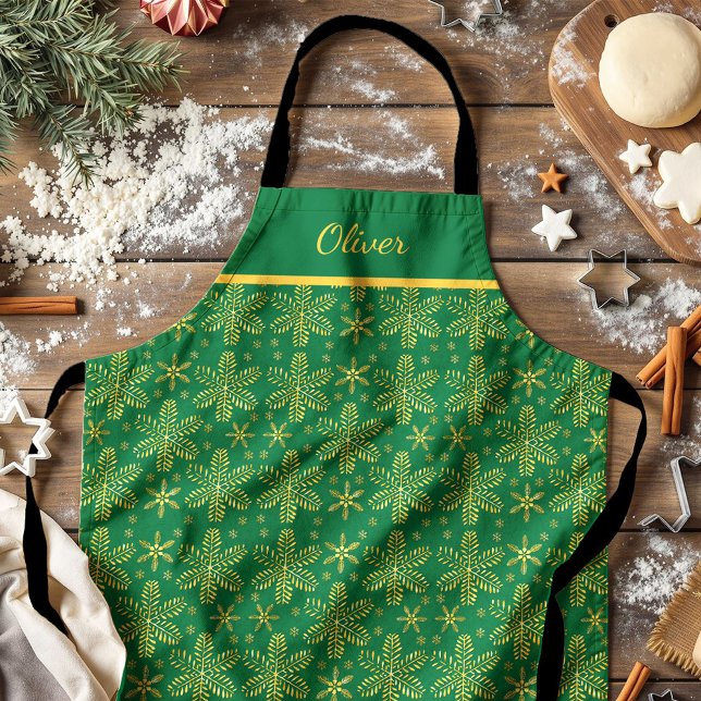 Green and Gold Personalized Apron (Creator Uploaded)
