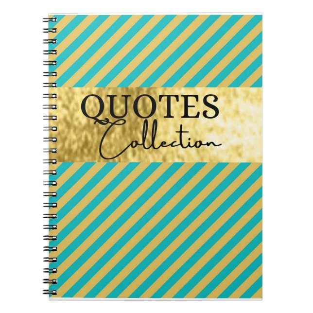 green and gold quotes collection  notebook (Front)