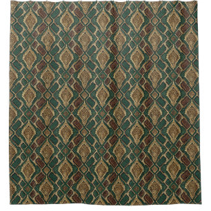 Green and Gold Snake Skin Pattern - Animal Print
