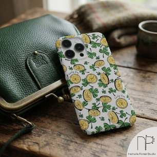 Green and Gold St Patrick's Lucky You Shamrock Case-Mate iPhone 14 Pro Max Case