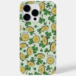 Green and Gold St Patrick's Lucky You Shamrock Case-Mate iPhone 14 Pro Max Case