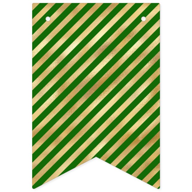 Green and Gold Stripe Bunting Flags (First Flag)