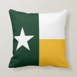 Green and Gold Texas Flag Throw Pillow