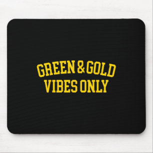 Green And Gold Vibes Only High School Football Tea Mouse Pad