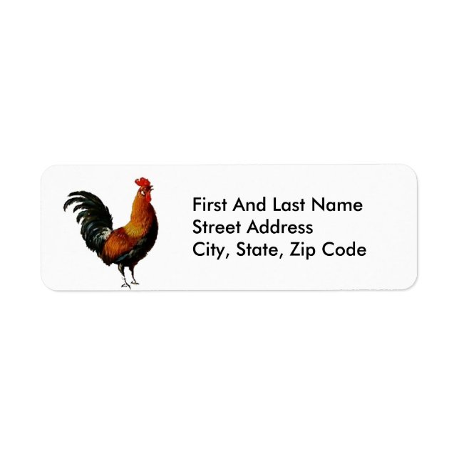 Green and Gold Vintage Rooster Painting (Front)
