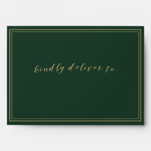 Green and Gold Wedding Envelopes