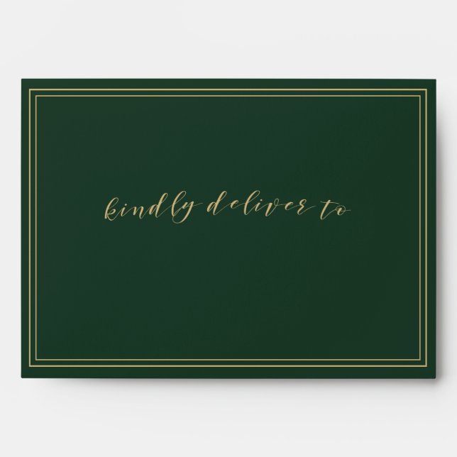 Green and Gold Wedding Envelopes (Front)