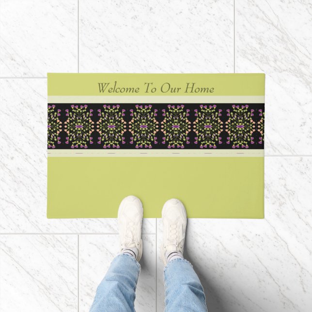 Green And Grey And Black Doormat (Indoor)