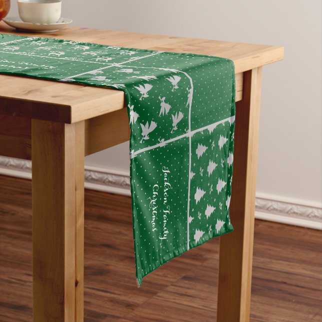 Green and Grey Family Medium Table Runner (In Situ)