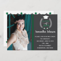 Green and Grey Graduation Party Invite
