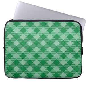 Green and Grey Plaid Seamless Pattern Laptop Sleeve