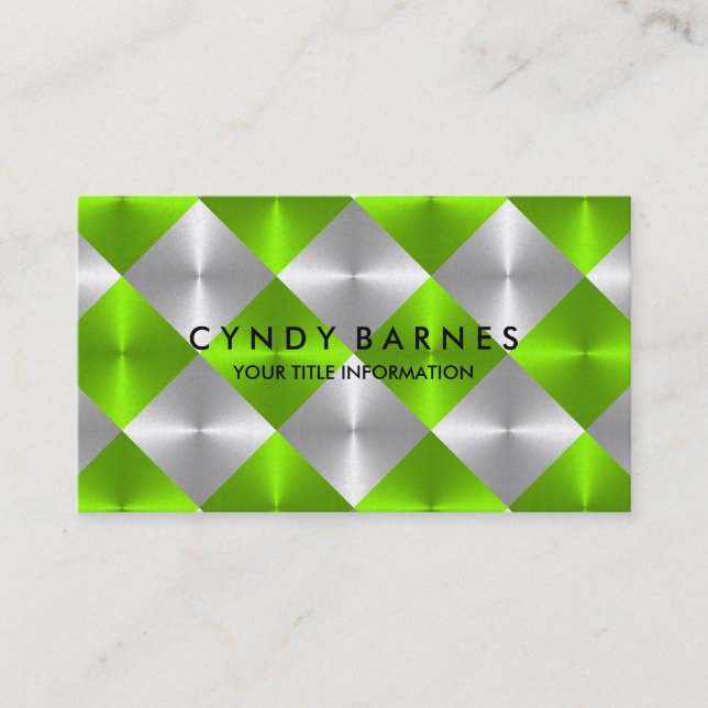 Green and Grey Tiles Business Card (Front)