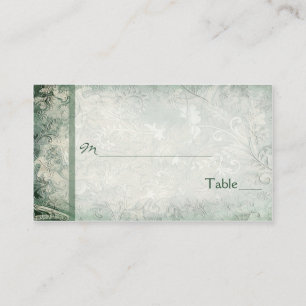 Green and Ivory Floral Placecards