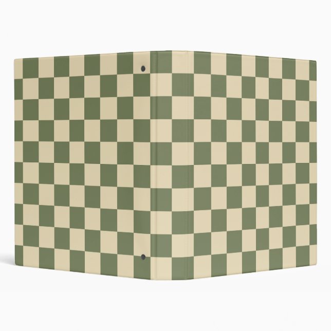 Green and Light Beige Checkerboard Binder (Background)