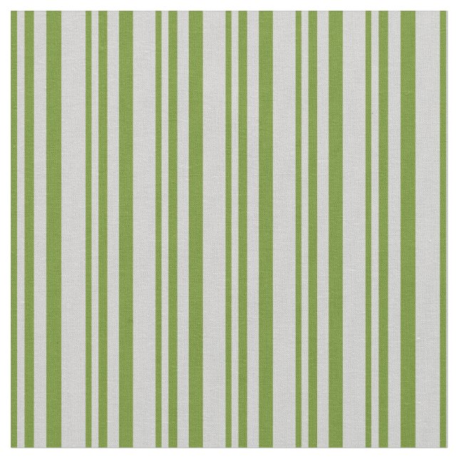 Green and Light Grey Stripes Fabric (Close Up)