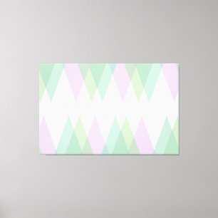 Green and lilac triangles canvas print