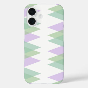 Green and lilac triangles iPhone 16 case