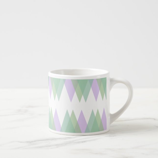 Green and lilac triangles espresso cup (Right)