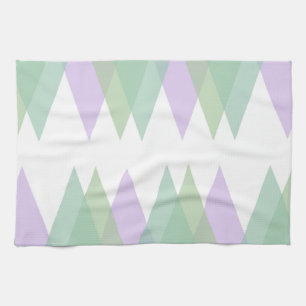 Green and lilac triangles kitchen towel