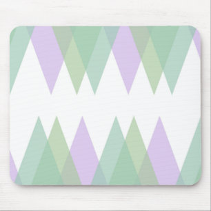 Green and lilac triangles mouse pad