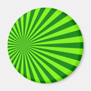 Green and Lime Funky Striped Abstract Art Magnet