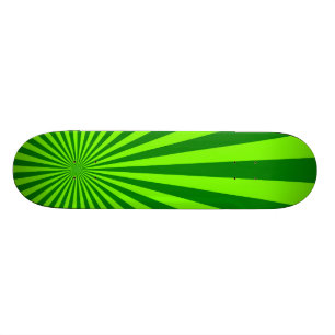 Green and Lime Funky Striped Abstract Art Skateboard