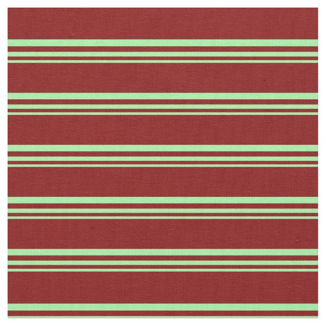 Green and Maroon Coloured Stripes Pattern Fabric (Close Up)