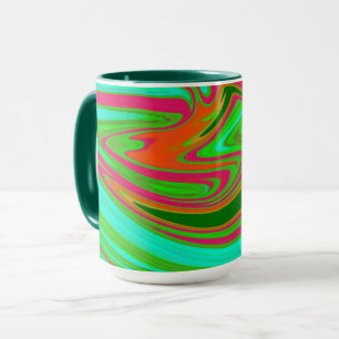 Green and Maroon Swirl Mug