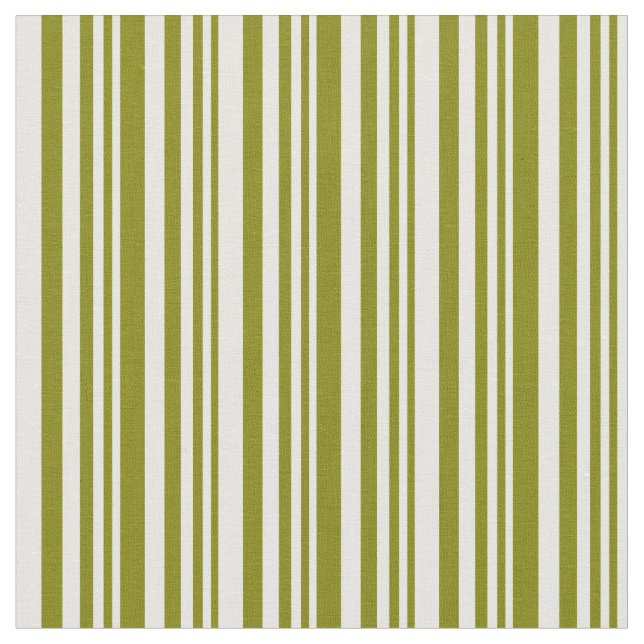 Green and Mint Cream Coloured Lines Pattern Fabric (Close Up)