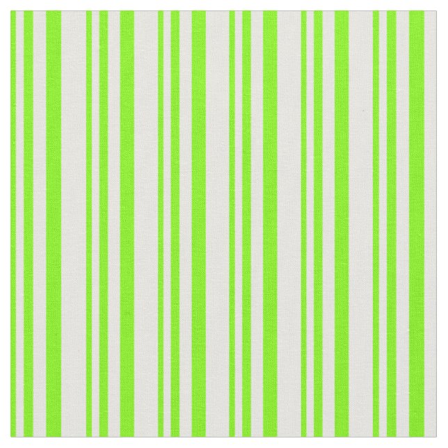 Green and Mint Cream Coloured Stripes Fabric (Close Up)