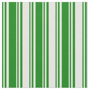 Green and Mint Cream Coloured Stripes Pattern Fabric