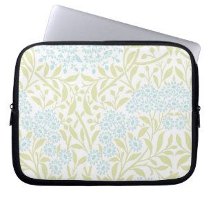 Green and Mint Floral Damask Pattern Laptop Sleeve