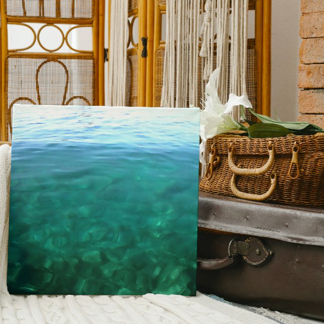 Green and Mint Ocean Ombre Abstract Art Canvas Print (Creator Uploaded)