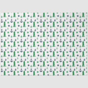 Green and Navy Nautical Series Design 7 Tissue Paper