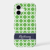 Green and Navy Preppy Links Monogram