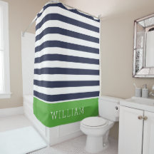 Green and Navy Stripes Monogram