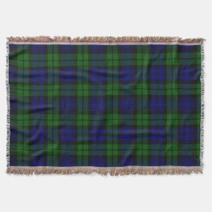 Green and navy Tartan Throw Blanket