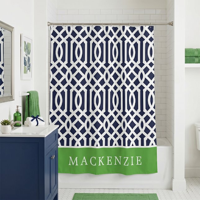 Green and Navy Trellis Monogram (Creator Uploaded)