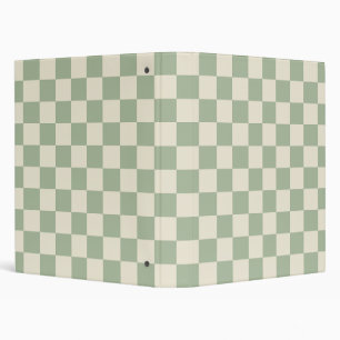 Green and Off White Chequerboard Binder