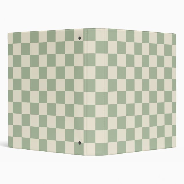 Green and Off White Chequerboard Binder (Background)