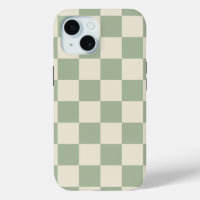 Green and Off White Chequerboard