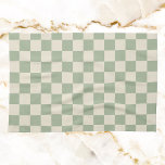 Green and Off White Chequerboard Kitchen Towel<br><div class="desc">Green and Off White Chequerboard</div>