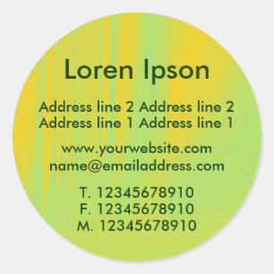 Green and Orange Business / Profile Classic Round Sticker