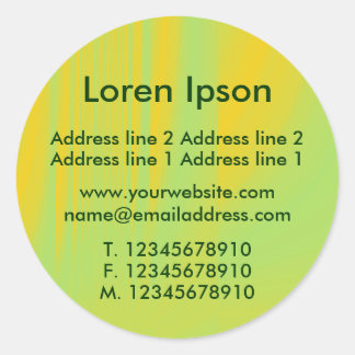 Green and Orange Business / Profile Classic Round Sticker