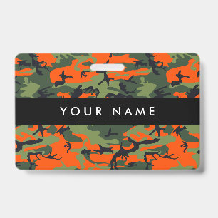 Green and Orange Camo, Camouflage, Military, Army Badge